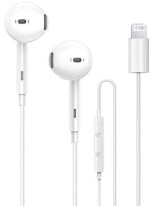 case logic apple earbuds/iphone headphones wired with lightning connector(built-in microphone & volume control) iphone earphones compatible 14/13/12/se/11/xr/xs/x/8/7-all ios white,xc60