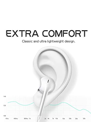 Case Logic Apple Earbuds/iPhone Headphones Wired with Lightning Connector(Built-in Microphone & Volume Control) iPhone Earphones Compatible 14/13/12/SE/11/XR/XS/X/8/7-All iOS White,XC60