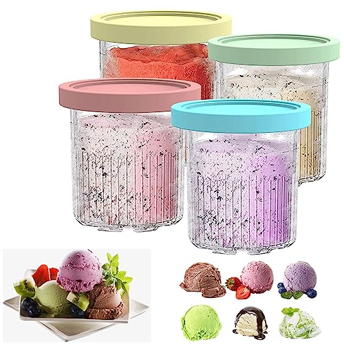 VRINO Creami Deluxe Pints, for Ninja Creami Deluxe Pints,24 OZ Pint Ice Cream Containers with Lids Airtight and Leaf-Proof Compatible NC500,NC501 Series Ice Cream Maker