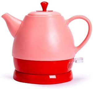 sieham kettles,cordless teapot retro 1.0l jug, boils water tea coffee oatmeal, 1350w/red