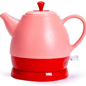 SieHam Kettles,Cordless Teapot Retro 1.0L Jug, Boils Water Tea Coffee Oatmeal, 1350W/Red