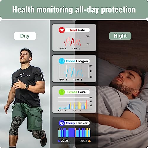 TMHAI Smart Watch for Men Women, with Bluetooth Calling Alexa Built-in, 1.8" HD Screen Smartwatch with Blood Oxygen Heart Rate Sleep Monitor, 100 Sports Modes for iPhone Android Phones