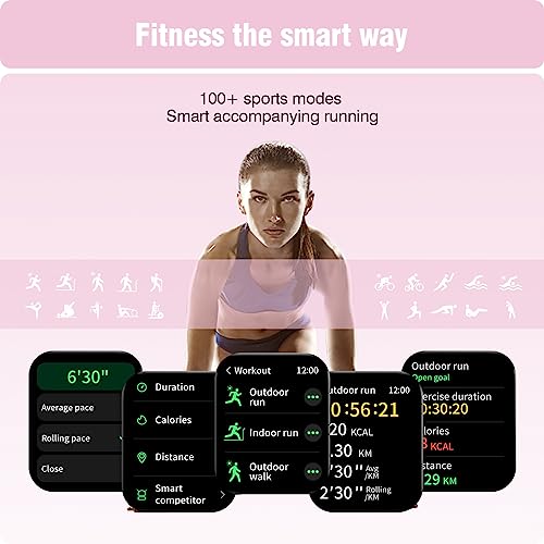 TMHAI Smart Watch for Women Men, with Bluetooth Calling Alexa Built-in, 1.8" HD Screen Smartwatch with Blood Oxygen Heart Rate Sleep Monitor, 100 Sports Modes for iPhone Android Phones