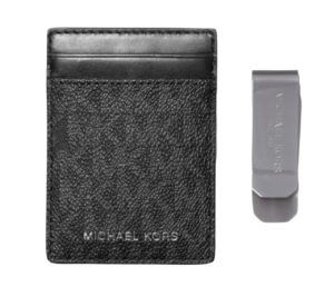 michael kors men’s gifting money clip card case box set (black, os)