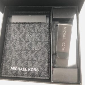 Michael Kors Men’s Gifting Money Clip Card Case Box Set (Black, OS)