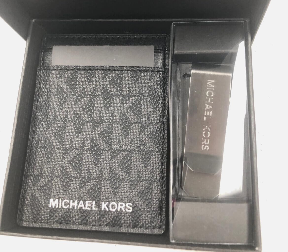 Michael Kors Men’s Gifting Money Clip Card Case Box Set (Black, OS)