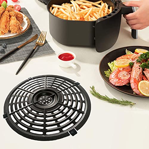 BeranWung 3.7QT Round Air Fryer Grill Plate for PowerXL/Chefman/Gowise/Crux Air Fryers, Upgraded Nonstick Air Fryer Grill Pan, Crisper Tray Rack Grate for Chefman 3.6QT/3.5QT Air Fryers