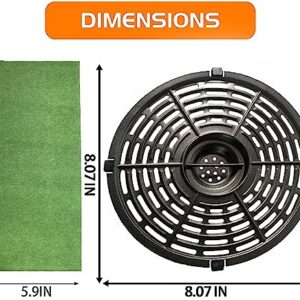 BeranWung 3.7QT Round Air Fryer Grill Plate for PowerXL/Chefman/Gowise/Crux Air Fryers, Upgraded Nonstick Air Fryer Grill Pan, Crisper Tray Rack Grate for Chefman 3.6QT/3.5QT Air Fryers