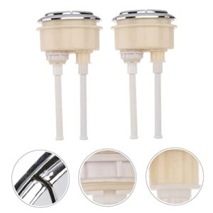 2 Pcs toilet lid button toilet tank button toilet flush button toilet parts toilet accessories ar accessories wc flush button Closestool Tank Button Flush Push Button Oval switch