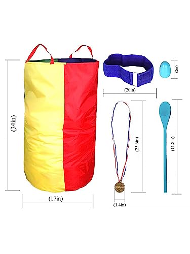 Outdoor Games Potato Sack Race Bags for Kids Adults, Egg Spoon Relay Race, Bands, Birthday Party Field Day Family Reunion Easter…