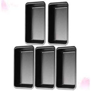 Hemoton 5pcs 6 Mini Cake Pans Mini Loaf Pan French Bread Pan Oven Roasting Pan Meatloaf Baking Pan Aluminum Bread Pans Black Bakeware Toast French Cake Mold Mini Cake French Bread