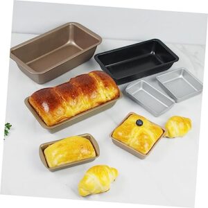 Hemoton 5pcs 6 Mini Cake Pans Mini Loaf Pan French Bread Pan Oven Roasting Pan Meatloaf Baking Pan Aluminum Bread Pans Black Bakeware Toast French Cake Mold Mini Cake French Bread