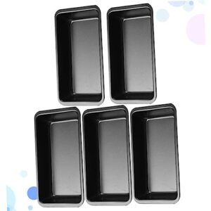 Hemoton 5pcs 6 Mini Cake Pans Mini Loaf Pan French Bread Pan Oven Roasting Pan Meatloaf Baking Pan Aluminum Bread Pans Black Bakeware Toast French Cake Mold Mini Cake French Bread