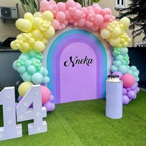 Pastel Balloon Garland Arch Kit, 142pcs Pastel Balloons Macaron Rainbow Balloons Ice Cream Foil Party Balloons for Baby Shower Girls Birthday Ice Cream Theme Party Decorations