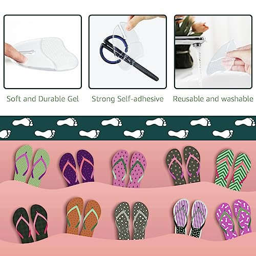 Dr. Shoesert Gel Metatarsal Pads for Flip-Flops Thong Sandals, Ball of Foot Cushion Inserts Relieve All Day Forefoot Pain for Women and Men (Clear - 2 Pairs)