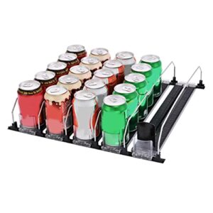 YARNOW Drink Manager Beverage Shelf Glide Bottle Can Organizer Pull Out Cabinet Shelf Plastic Organizer Vending Machine Plastic Cart Slide Out Drink Shelves Shelf Drink Pusher Black