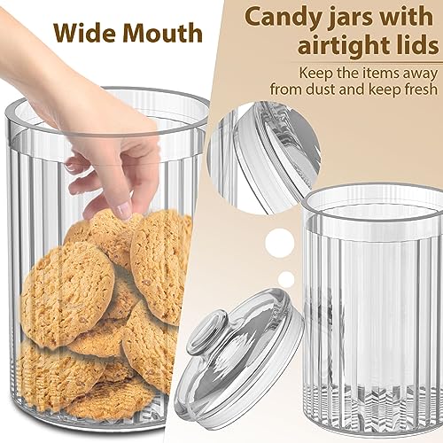 Vinkoe Cookie Jar, 51oz Acrylic Candy Jars with Lids, Apothecary Jars, Clear Cookie Jars Containers for Candy Buffet, Office Desk, Party Table, Nuts, Cookies, Chocolate, Coffee, Tea