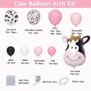 Cow Balloons Garland Arch, With Pink White Cow Print Balloon Animal Balloon Farm Cow Birthday Party Baby Shower Birthday Party Decorations