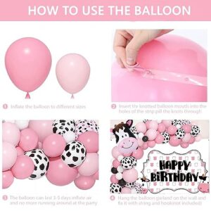 Cow Balloons Garland Arch, With Pink White Cow Print Balloon Animal Balloon Farm Cow Birthday Party Baby Shower Birthday Party Decorations