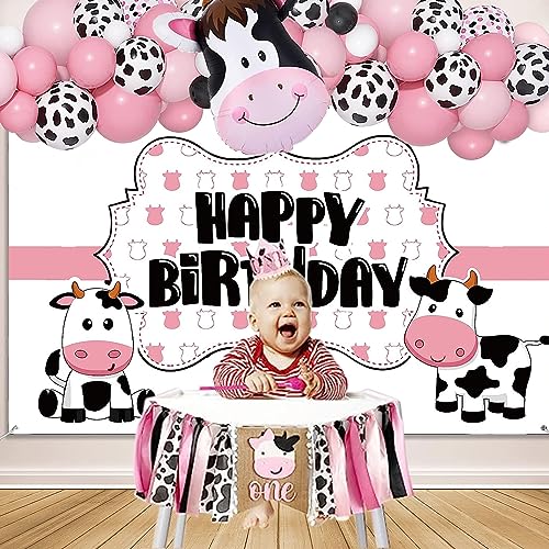 Cow Balloons Garland Arch, With Pink White Cow Print Balloon Animal Balloon Farm Cow Birthday Party Baby Shower Birthday Party Decorations