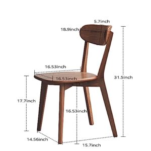 Bamskov 100% Solid Oak Wood Dining Room Chairs Set of 2 - Practical Kitchen Chairs - Wood Chair for Dining Room, Kitchen & Dining Room Chairs (Walnut)