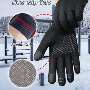 FEWTUR Winter Gloves for Men Women Cold Weather - Touch Screen Warm Gloves for Cycling