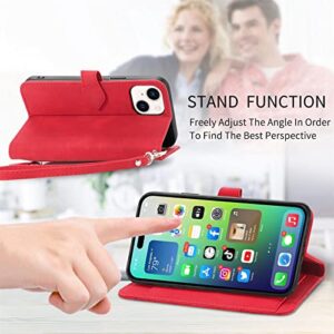 ONV Wallet Case for Oppo A92 / Oppo A72 / Oppo A52 - with Zipper Wrist Strap Emboss Flower Flip Phone Case Card Slot Magnet Leather Shell Flip Stand Cover for Oppo A92 / Oppo A72 / Oppo A52[SZY] -Red