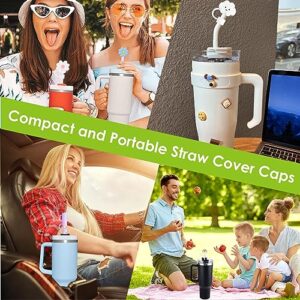 Sigowal 10Pcs Straw Cover Cap for Stanley Cup, 10mm Silicone Straw Topper Compatible with Stanley 30&40 Oz Tumbler with Handle, Reusable Drinking Straw Tip Covers Fit for Stanley Cups Accessories