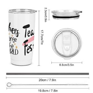 Insulated Coffee Mug, Iced Coffee Tumbler Cup with Flip Lid, Travel Mug With straw and stirrer Double Wall Vacuum Leak-Proof Thermos Mug for Travel Tea Milk