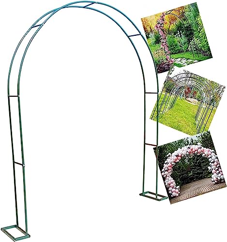 SEVSO Large Metal Garden Arch for Climbing Plant Wide 1.4M 1.2M 1.8M 2.4M 3M 3.5M Sturdy Durable Rose Archway Weather-Resistant Iron Tubular Pergola Trellis,White,W1.2M*H2.2M