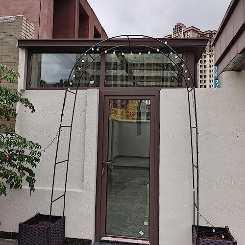 SEVSO Large Metal Garden Arch for Climbing Plant Wide 1.4M 1.2M 1.8M 2.4M 3M 3.5M Sturdy Durable Rose Archway Weather-Resistant Iron Tubular Pergola Trellis,White,W1.2M*H2.2M