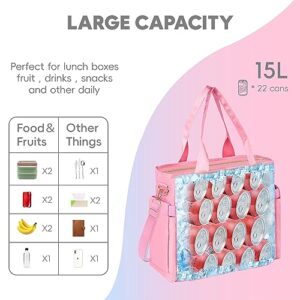 QLOVEA Lunch Bag Women - Insulated Wetproof Lunch Tote Bag - Personalized Gifts for Women, Large Lunch Box with Muti-Pockets and Adjustable Strap - Reusable Lunch Box Ideal for Work Picnics Letter M