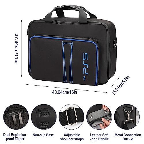 HUIJUTCHEN for PS5 Carrying Case, for PS5 Travel Case Compatible with PS5 Disc And Digital Edition Shockproof & Waterproof for PS5 Bag Travel Carry Case Holding for PS5 Console Controllers Game Cards