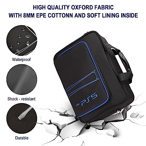 HUIJUTCHEN for PS5 Carrying Case, for PS5 Travel Case Compatible with PS5 Disc And Digital Edition Shockproof & Waterproof for PS5 Bag Travel Carry Case Holding for PS5 Console Controllers Game Cards