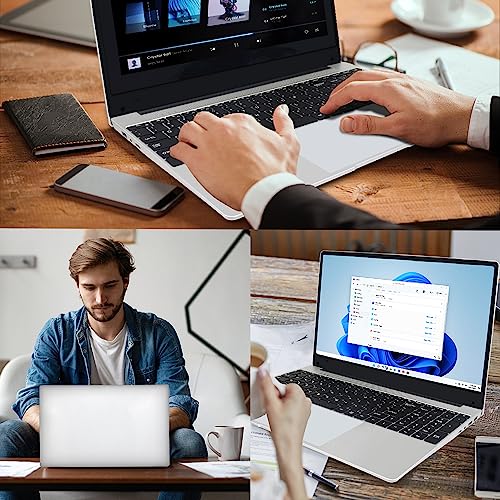 Nmybwo 【Win 11 Pro/MS Office 2019】 15.6" Laptop Computer 16G RAM 256GB SSD,Celeron N5095 (2.0-2.9Ghz) Quad core Processor,1920x1080 FHD Display,4TB Expansion/BT5.0/Backlit KB/(16G+256GB SSD,Silver)