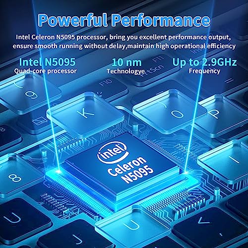 Nmybwo 【Win 11 Pro/MS Office 2019】 15.6" Laptop Computer 16G RAM 256GB SSD,Celeron N5095 (2.0-2.9Ghz) Quad core Processor,1920x1080 FHD Display,4TB Expansion/BT5.0/Backlit KB/(16G+256GB SSD,Silver)