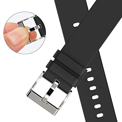 Donerton Smart Watch Bands, 20mm 22mm Replacement Adjustable Smartwatch Straps for P22 P32 P36 P66 Sport Watch, Soft Silicone Strap Wristband Accessory for Smart Watch, Black, Pink, Gray, Blue