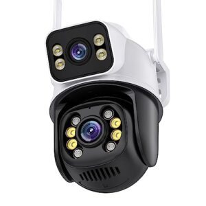 sxbcyan 4k ptz wifi surveillance camera 8mp wireless security cameras human detection outdoor dual lens ip camera auto tracking icsee (size : 4mp no card)
