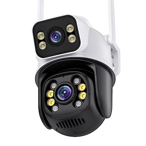 SXBCyan 4K PTZ WiFi Surveillance Camera 8MP Wireless Security Cameras Human Detection Outdoor Dual Lens IP Camera Auto Tracking ICSee (Size : 4MP NO Card)