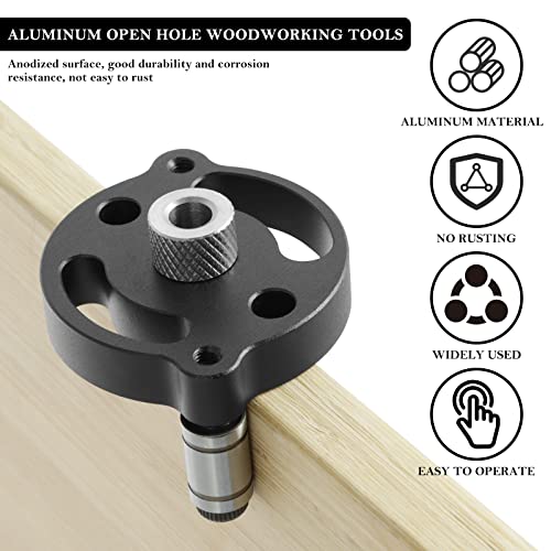 Nicoport Doweling Jig Kit Aluminum Alloy Dowel Drilling Guide 6/8/10mm High Precision Handheld Hole Punching Locator Self Centering Drill Guide Woodworking Tool for Furniture Repair Wood Craft