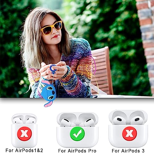 9in1 Cute Stitc for AirPods Pro Case Cover Accessories Set Kit for AirPods Pro 1st Generation Charging Case 2021 Released, Cartoon Kawaii 3D Funny Animal Cool AirPod Pro 12 Case for Boy Girl Stitc