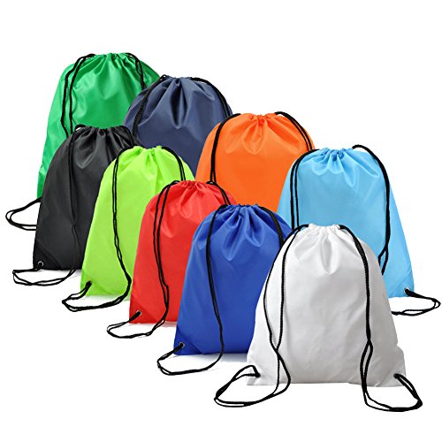 BINGONE Folding Sport Backpack Nylon Drawstring Bag Home Travel Light Blue(2PCS)