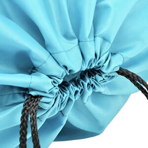 BINGONE Folding Sport Backpack Nylon Drawstring Bag Home Travel Light Blue(2PCS)