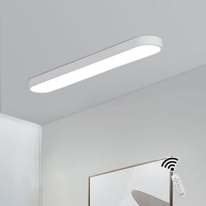 becailyer modern ceiling light, 72w dimmable led ceiling light fixture with remote control, 31.4" linear ceiling lighting fixtures for living room kitchen dining room bedroom hallway, white