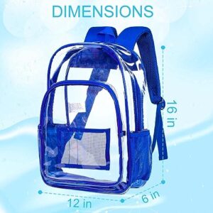 AGSDON Clear Backpack, Heavy Duty Transparent Bookbag, See Through PVC Backpacks for Men - Royal Blue