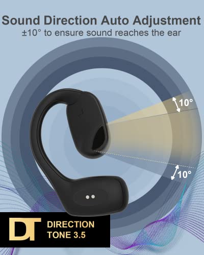 Open Ear Headphones Bluetooth 5.3 Wireless Earbuds with 800mAh Charging Case, Superior Stereo Sound Ear Buds with HD Mic for iPhone & Android, IPX6 Waterproof Open Wearable Stereo Earphones Sports