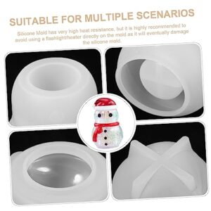 FAVOMOTO 2 Sets Snowman Jar Mold Tray Resin Mold Resin Tray Molds Ring Holder for Jewelry Snowman Candy Jar Molds Snowman Storage Bottle Fruit Bowl Resin Molds Storage Bottle Silicone Mould