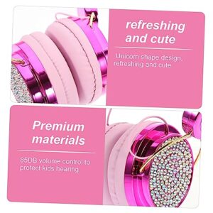 CAXUSD Headset Unicorn Headphones in Ear Wired Headphones Headphones Pink Noise Cancelling Headphones Wired Adjustable Pink Headphones Safe Headphone On Ear Headset