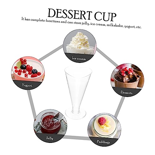 SEWOART 25Pcs ice cream cup parfait cups cone ice cream trifle tasters glass party cups mini containers with lids glass serving dishes trifle bowl with lid wine glasses conical snack bowl
