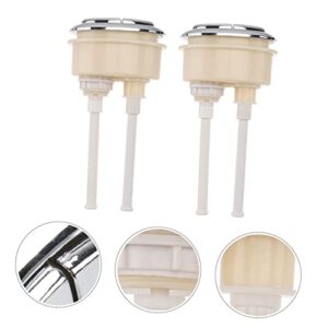 2 Pcs toilet lid button flush tank push button dual flush push button toilet tank lid toilet water tank push button toilet flush button wc square plastic white power switch button